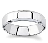 Tungsten Carbide Men's Wedding Band with Curved Edges, 6mm