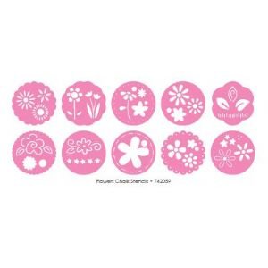 CHALK STENCILS 10PK FLOWERS Papercraft, Scrapbooking 