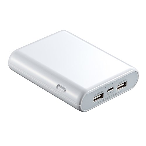 サンワダイレクト モバイルバッテリー 大容量 13400mAh iPhone / iPad / スマホ / タブレット 【パナソニック製電池内蔵】 2ポート コンパクト 700-BTL022W