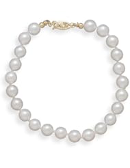 8" 6-6.5mm Grade A Cultured Akoya Pearl Bracelet