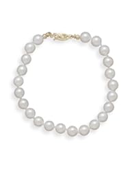 7" 6-6.5mm Grade A Cultured Akoya Pearl Bracelet