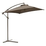Astonica 50100752 Adjustable 9' Cocoa Steel Ribbed Cantilever Umbrella with Base