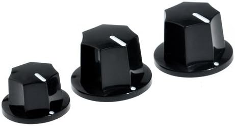 Ursmile Control Speed Knobs Black for Fender Replacements Jazz Bass Guitar (Pack of 3)