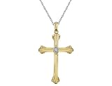 Diamond Cross Pendant in Yellow Gold