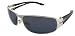 Black Cut Out Arms Silver Tone Metal Frame Men Sunglasses