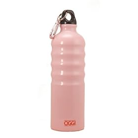 Oggi Lustre Aluminum Sport Bottle, Pink