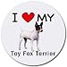 I Love My Toy Fox Terrier Round Mouse Pad