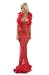L06224SQ Custom Made Floor Length Debutante Gown of a Dainty Floral Sequin Mesh adorned with luscious Feather Boa Trim. Panty is not included.