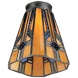Monte Carlo G838 2-1/4-Inch Neck Glass Shade, Leaded Tiffany Geometric