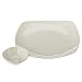 Square Plates with Dip Bowls Set of 4