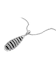 925 Sterling Silver Elegant Pendant Necklace with CZ Stones