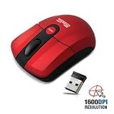 KlipX WlsOptMiniMouseRed 1600dpi 2.4Ghz USB rec
