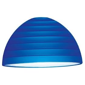 Sea Gull Lighting 94245-657 Glass Dome Shade with Etched Glass Step Design, Cobalt