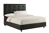 Skyline Furniture Southport Queen Tufted Leather Bed, Black