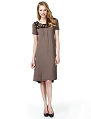 Floral Lace Bodice A-Line Dress