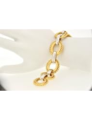 14K Two Tone Gold Link Bracelet