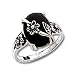 Sterling Silver Black Cat's Eye Ring