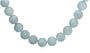 10mm Round Aquamarine Beaded Necklace, 16"