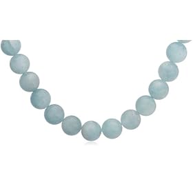 10mm Round Aquamarine Beaded Necklace, 16 by Amazon.com Collection