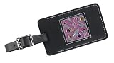 Pink Gem Leaf Leather Luggage Tag