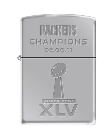 Green Bay Packers NFL Zippo Lighter - SB XLV Chrome