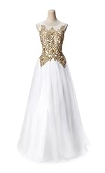 A-line Backless Crystal 2015 Flared-Skirt Organza/Tulle Scoop Neck Sleeveless Evening Dress/Homecoming Dress/Prom Dress/Party Dress/Wedding Dress 