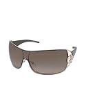 Giorgio Armani - Giorgio Armani Swarovski Crystal Logo Open Lens Shield Sunglasses rose gold/brown shaded