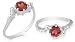 Round Cut Garnet Ring Sterling Silver