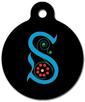 Monogram Letter S Pet ID Tag for Dogs and Cats