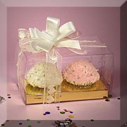 20ea - 7 X 4 X 9 clear Side Open Pet Cupcake Box with Gold Bottom