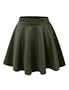 LE3NO Womens Basic Versatile Stretchy Flared Skater Skirt