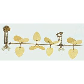 Palmetto Antique Brass Ceiling Fan With Fitter