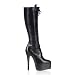 6¼ HEEL, 2 Platform Pointed Toe Knee Boots