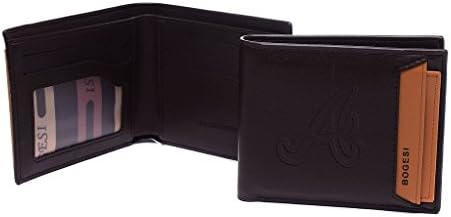 AYHENG Atlanta Braves Logo Embossed Leather Bifold Billfold Wallet