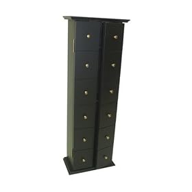 Carolina Cottage Double Door CD Cabinet, Antique Black