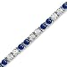 5 CT Blue Sapphire & Diamond Bracelet 14K White Gold