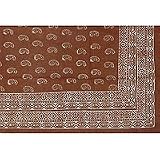ShalinCraft Bed Sheet Flat Sheets - Block Print Interior Decoration Twin Size (bssht607)