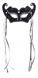 Black Rhinestones and Ribbons Mask