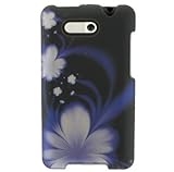 Crystal Hard Snap on BLACK RUBBERIZED With PURPLE FLOWERS Design Faceplate  ....