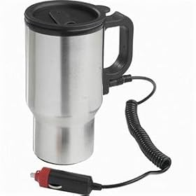 Brand New Electric Heated Stainless Steel Travel Car Coffee Mug w/ Adapter