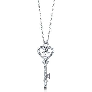Sterling Silver Necklace Cubic Zirconia CZ Heart Shape K