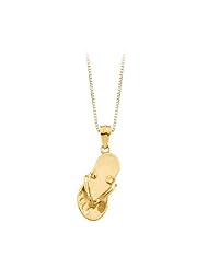 14K Yellow Gold Flip Flop Shoe Pendant with Chain