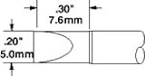 Metcal Tip, Cartridge, 30 Degree Chisel, 13/64
