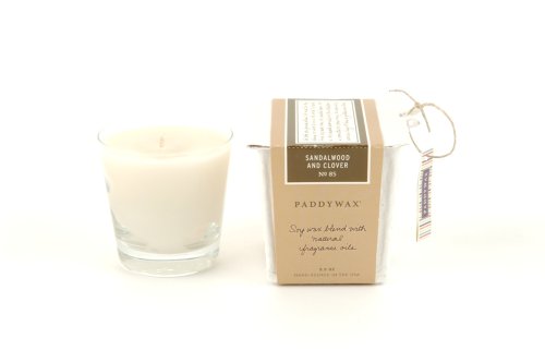 Paddywax Eco 5.5-Ounce Poured Glass Soy Candle, Sandalwood & Clover by Paddywax