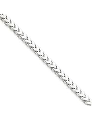 3mm. 14 Karat White Gold, Solid Franco Chain - 18 inch