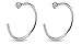 (2pcs) 22g Clear Gemmed Top 316L Surgical Steel Nose Ring Piercing Hoop 5/16