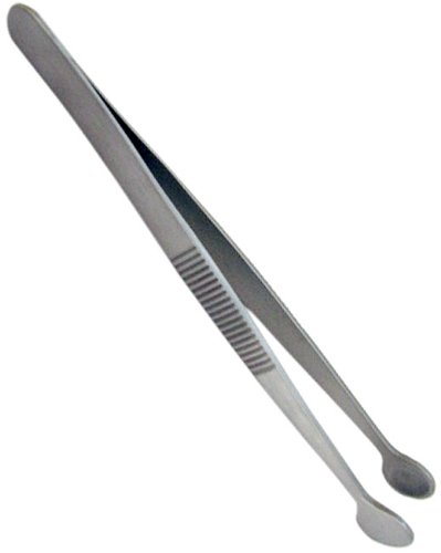 6 Long Bead/Pearl Tweezers with Serrated Grips and 3/8 Dia Cupped Jaws to Hold Small Round Things