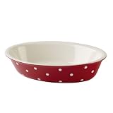Spode Baking Days Oval Rim Dish 12- 1/2 inch - Red