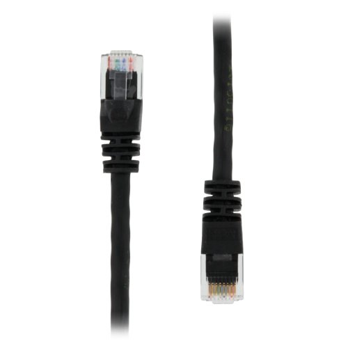50 FT RJ45 CAT (6E) 550MHZ MOLDED ETHERNET NETWORK PATCH CABLE - BLACK - Lifetime Warranty