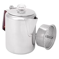 GSI Outdoors Glacier Stainless Percolator with Silicone Handle, 9 Cup
